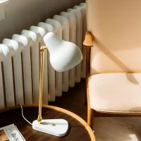 Louis Poulsen VL38 Table Lamp White and Brass By Vilhelm