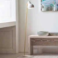 Louis Poulsen VL38 Floor Lamp White and Brass By Vilhelm