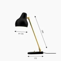 Louis Poulsen VL38 Table Lamp Black and Brass By Vilhelm