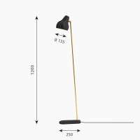 Louis Poulsen VL38 Floor Lamp Black and Brass By Vilhelm