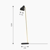 Louis Poulsen VL38 Floor Lamp Black and Brass By Vilhelm Louis Poulsen VL38 Floor Lamp Black and Brass By Vilhelm