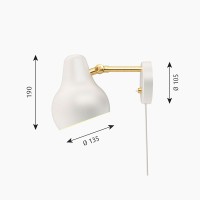 Louis Poulsen VL38 Lampada da Parete Orientabile In Ottone By