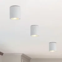 Ideal GUN PL1 Lamp GU10 Cylinder IP44 Round Aluminum Ceiling