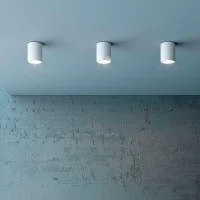 Ideal Lux GUN PL1 Lampada GU10 Cilindro IP44 Plafone Tondo Da