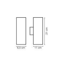 Ideal GUN AP2 Small GU10 Cylinder IP44 Round Wall Lamp