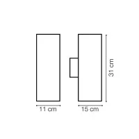Ideal GUN AP2 Big E27 Cylinder IP54 Round Wall Lamp Bi-Emission