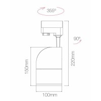 Beneito Faure ASTON 20W URG19 SWITCH LED Tricolor Proiettore da