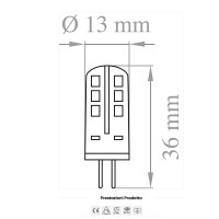Lampo Led SMD Bispina G4 Capsule 2.2W-20W 12V AC/DC Lampadina