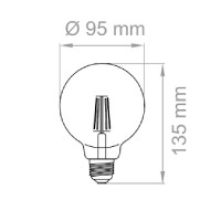 Lampo Lampadina Globo ø95 LED E27 8W 1055lm bulbo in vetro