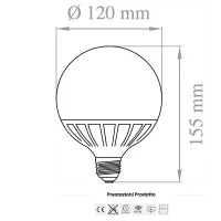 Lampo Globe Light ø120 LED E27 24W 230V Opal Glass Bulb