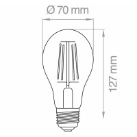 Lampo Drop Bulb A70 LED E27 15W 1700lm Transparent Glass High