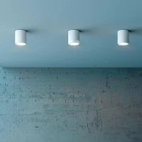 Lampo Lamp GU10 Cylinder IP54 Round Ceiling Surface In Aluminum