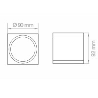Lampo Lampada GU10 Cubo IP54 Plafone Quadrato A Superficie Da