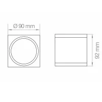 Lampo Lampada GU10 Cubo IP54 Plafone Quadrato A Superficie Da