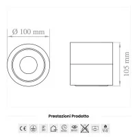 Lampo Lamp 15W LED Adjustable Cylinder Round Ceiling Surface In
