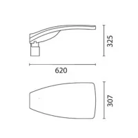 IGuzzini Wow Mini LED on pole 620x307mm Street or Urban