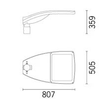 IGuzzini Wow Faro LED su palo 807x505mm Illuminazione Stradale