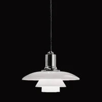 Louis Poulsen PH 2/1 Suspension in Blown White Opal Glass By