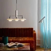 Louis Poulsen PH 2/1 Sospensione Tripla Rigida in Vetro Opalino