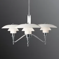 Louis Poulsen PH 2/1 Rigid Triple Suspension in Blown White