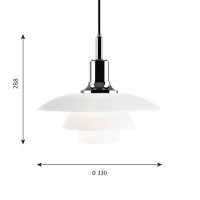 Louis Poulsen PH 3½-3 Glass Pendant Singol Lamp By Poul
