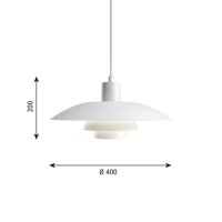 Louis Poulsen PH 4/3 Pendant Singol Lamp By Poul Henningsen
