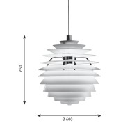 Louis Poulsen PH Louvre White Suspension Lamp In Aluminum And