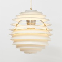 Louis Poulsen PH Louvre White Suspension Lamp In Aluminum And