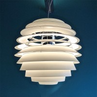 Louis Poulsen PH Louvre White Suspension Lamp In Aluminum And