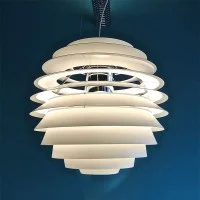 Louis Poulsen PH Louvre White Suspension Lamp In Aluminum And
