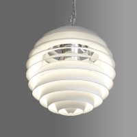 Louis Poulsen PH Louvre White Suspension Lamp In Aluminum And