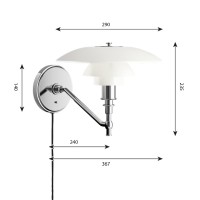 Louis Poulsen PH 3/2 Wall in White Opaline Glass by Poul