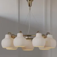 Louis Poulsen VL Ring Crown Lampadario In Vetro Opalino E
