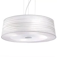Ideal Lux Isa SP4 Suspension Lamp In Chromed Metal And White