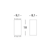 Sovil Tower Bi-Emission LED Wall Lamp Rectangular In Aluminum