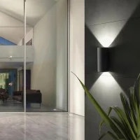 Sovil Sirio Bi-Emission LED Wall Lamp Cylinder In Aluminum