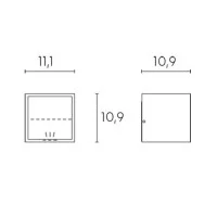Sovil Niko Lamp White LED Wall Cube Neutral Light In Aluminum