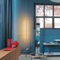 Davide Groppi Masai LED Floor Suspension Lamp In Methacrylate Davide Groppi Masai LED Floor Suspension Lamp In Methacrylate