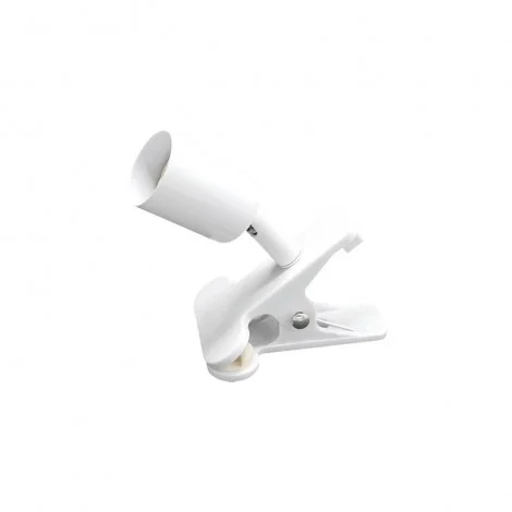 Lampo Spot A Pinza Orientabile Bianca Con Interruttore