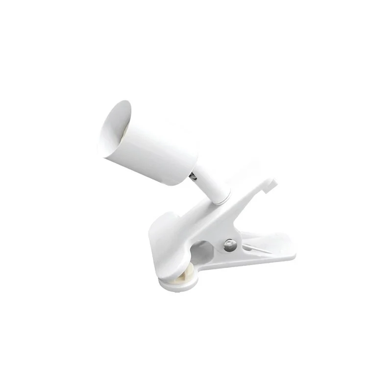 Lampo Spot A Pinza Orientabile Bianca Con Interruttore