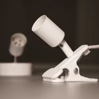 Lampo Spot With Adjustable White Clamp With Wire Pass Switch