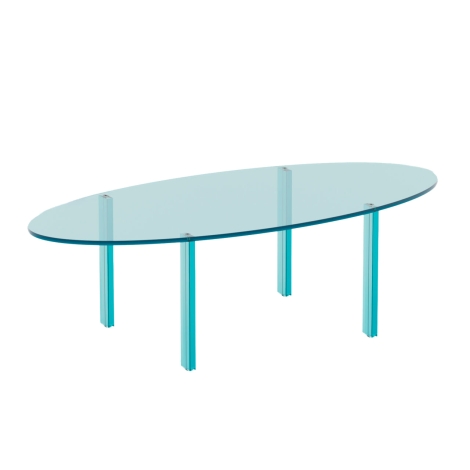 Fontana Arte Teso Elittico table in glass