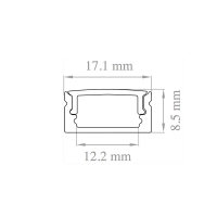 Lampo Aluminum Profile Kit Surface 2 Meters For Strip Led
