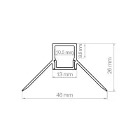 Lampo Aluminum Profile Kit Cut Of Light For Internal Corners 2