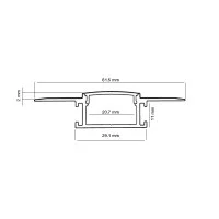 Lampo 2 Meters Medium Light Cut Aluminum Profile Kit For