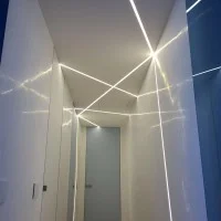 Lampo Kit Profilo In Alluminio Taglio Di Luce Medio 2 Metri Per