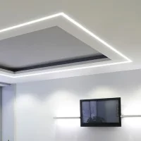 Lampo Kit Profilo In Alluminio Taglio Di Luce Medio 2 Metri Per
