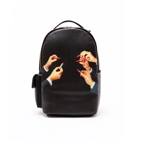Seletti Toiletpaper Home faux leather backpack