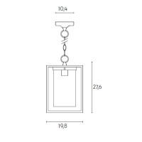 Sovil Domus E27 Suspension Rectangular Lamp In Aluminum For