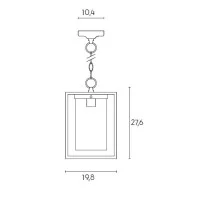 Sovil Domus E27 Suspension Rectangular Lamp In Aluminum For